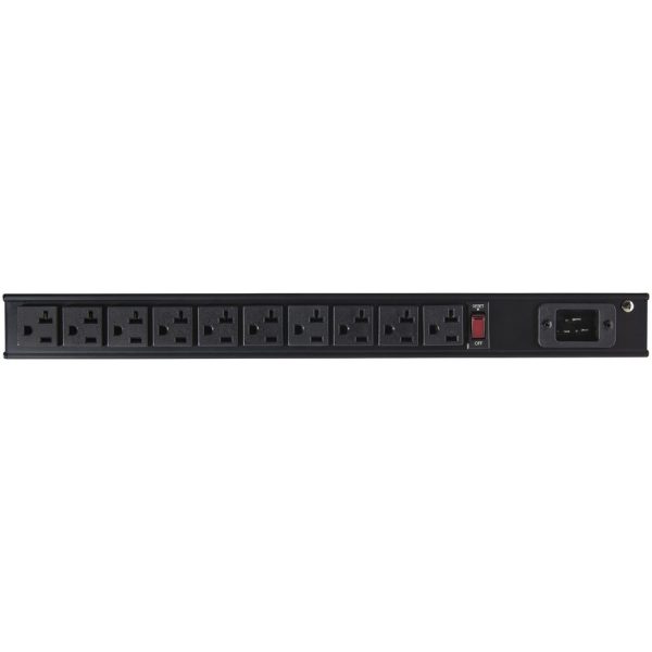 StarTech.com 10 Outlet Rack Mount Power Strip 125V/16 Amp, 1U Horizontal 19" Rackmount PDU, NEMA 5-20P Input, 10x NEMA 5-15/20R Outlets - Image 3