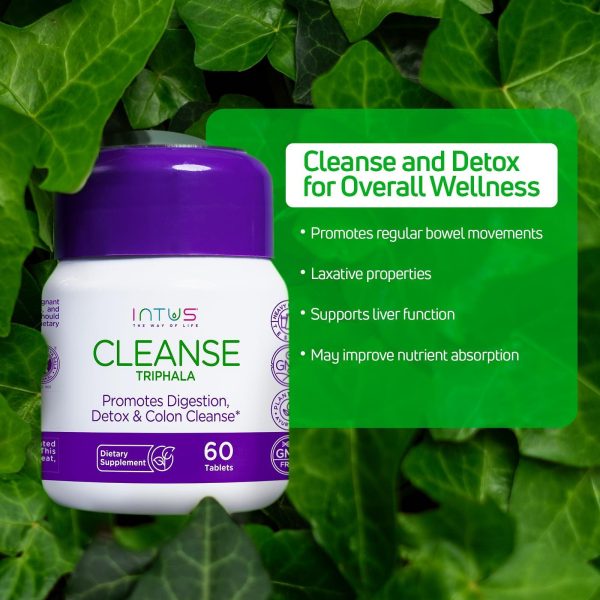 Intus Cleanse   Digestive Health Blend with Triphala for Gut and Colon Cleanse   With Laxative Properties for Detox Constipation Bowel Cleanse Bloating Inflammation Relief Gut Health   60 Tablets - Image 3