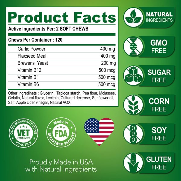 Flea and Tick Prevention for Dogs Chewables   All Natural Dog Flea & Tick Control   Flea and Tick Chews for Dogs   Oral Flea Pills for Dogs Supplement   All Breeds and Ages   Made in USA   120 Tablets - Image 6