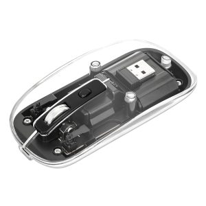 Manhattan 190268 Transparent Wireless Optical Computer Mouse, 3 Buttons, 2.4 GHz (Black)