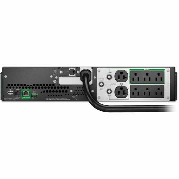 APC Smart-UPS, Line Interactive, 3kVA, Lithium-ion, Rackmount 2U, 120V, 2x NEMA 5-20R+6x NEMA 5-15R outlets, SmartConnect Port+Network Card, AVR, LCD - Image 4