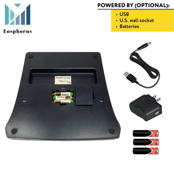 Shipping Scale for Packages 66 LB (30 KG) –  Postal Scale for Shipping Packages Package Scale – Pound Ounce Kilogram Gram Tare Hold Counting Function USB Cord and AC DC Adapter - Image 4