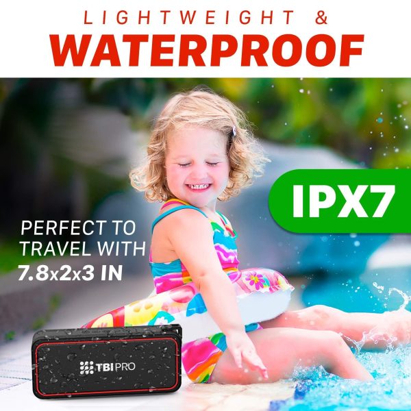 TBI Pro Powerful 20W Bluetooth Speaker  Model 2021  IPX7 Waterproof  24 Hours Battery  Portable Indoor/Outdoor Deep Bass Wireless Speakers with Mic  Loud True Stereo Sound  Shower Travel Party - Image 2