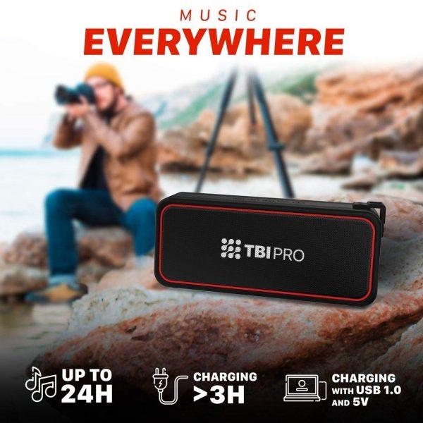 TBI Pro Powerful 20W Bluetooth Speaker  Model 2021  IPX7 Waterproof  24 Hours Battery  Portable Indoor/Outdoor Deep Bass Wireless Speakers with Mic  Loud True Stereo Sound  Shower Travel Party - Image 5