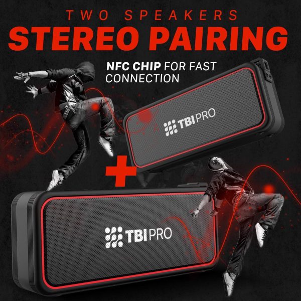 TBI Pro Powerful 20W Bluetooth Speaker  Model 2021  IPX7 Waterproof  24 Hours Battery  Portable Indoor/Outdoor Deep Bass Wireless Speakers with Mic  Loud True Stereo Sound  Shower Travel Party - Image 6