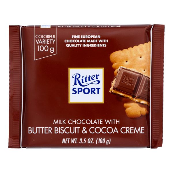 Ritter Sport Chocolate Bar - Milk Chocolate - Butter Biscuit - 3.5 oz Bars - Case of 11 - Image 2
