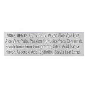 Aloe - Drink Sparkling Passionfruit Peach - Case of 12 - 11.2 Fluid Ounces