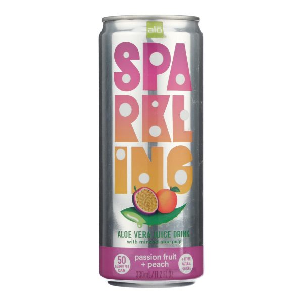 Aloe - Drink Sparkling Passionfruit Peach - Case of 12 - 11.2 Fluid Ounces - Image 2