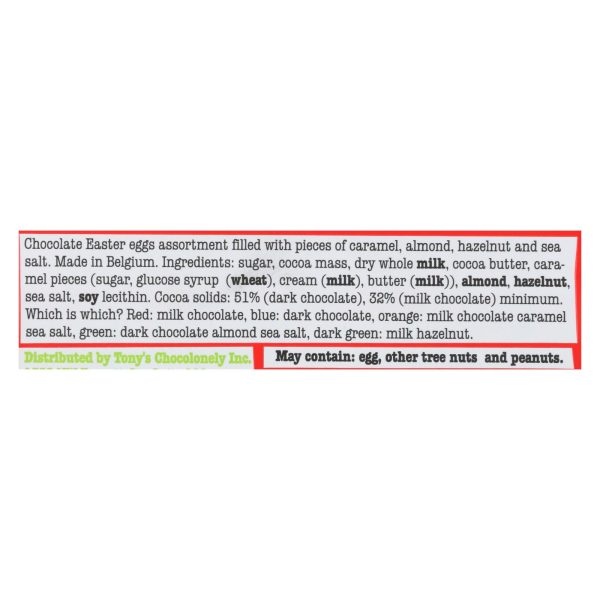Tony's Chocolonely - Eggs Chocolate Great Big - Case of 24 - 5.7 OZ