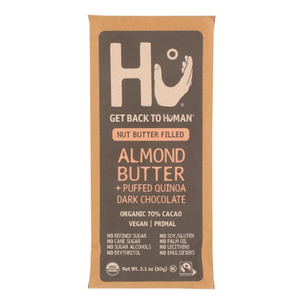 Hu - Dark Chocolate Bar Almond Butter Quinoa - Case of 12-2.1 OZ