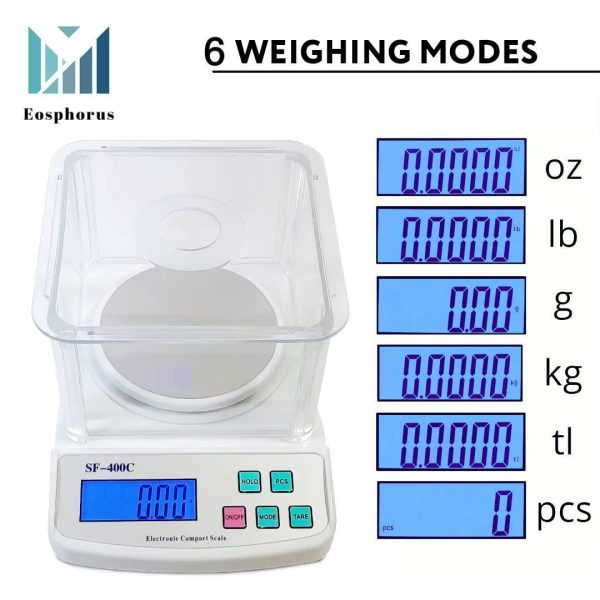 Ounce and Gram Scale 0.01g Accuracy Digital Scale Electronic Balance Laboratory Scales 600g Capacity – Windshield USB Charger AC DC Adapter Included - Image 3
