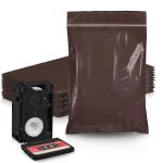 Amber Zip Bags 6 x 8 Brown Poly Zip Bags for Storage 100 Pack Polyethylene Plastic Bags Resealable 3 Mil Water Resistant Poly Zipper Bags Plastic Zipper Bags for Electronics