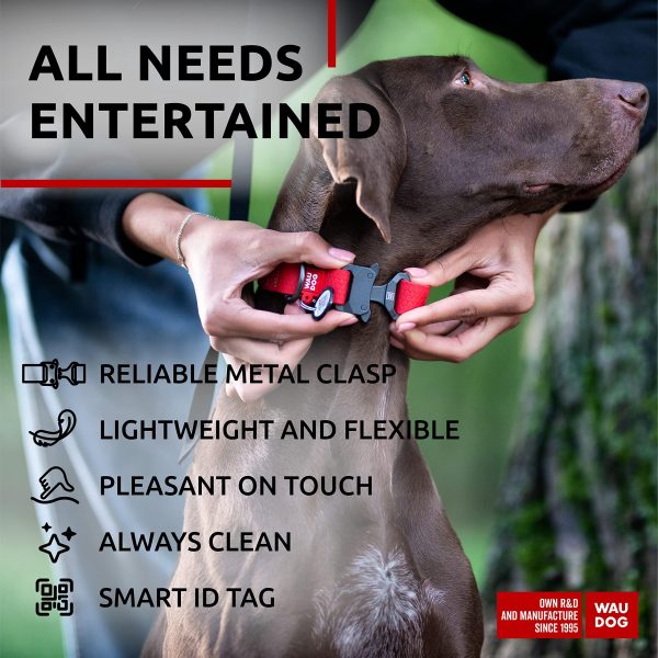 Waterproof Dog Collar   Adjustable Dog Collar for Large Dogs Small and Medium Dogs   Heavy Duty Dog Collars with Durable Metal Clasp and QR Dog Tag (Black) Air Tag - Image 5