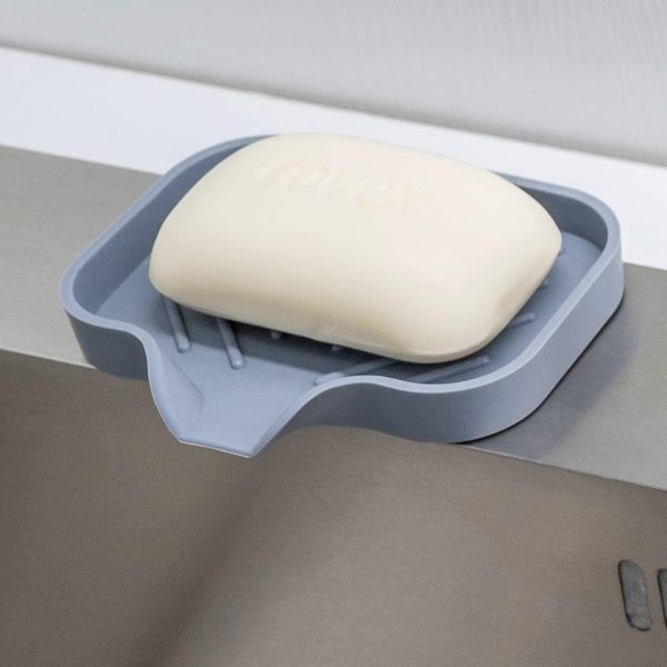 1 pcs Grey Silicone Soap Tray   Self Draining Soap Dish   Soap Holder Self Draining   Soap Dish for Bar Soap   Soap Dishes That Drain   Soap Dish for Sink   Organizer for Bathroom end Kitchen. - Image 7