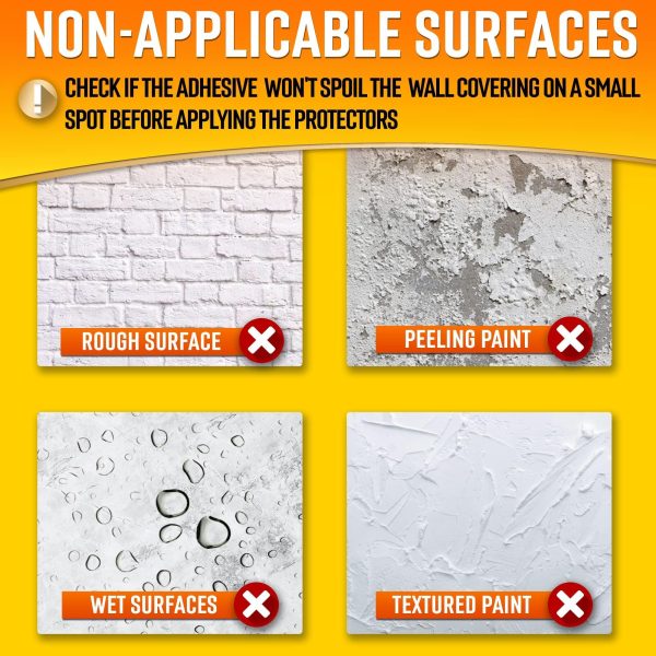 Wall Protector Sheets for Painted Wall. Clear Plastic Adhesive Film Stickers for Kitchen & Office from Oil Backsplash Trash Chair Back Furniture Scuff. Door Guards Shield Dog Contact Paper 14pcs - Image 6