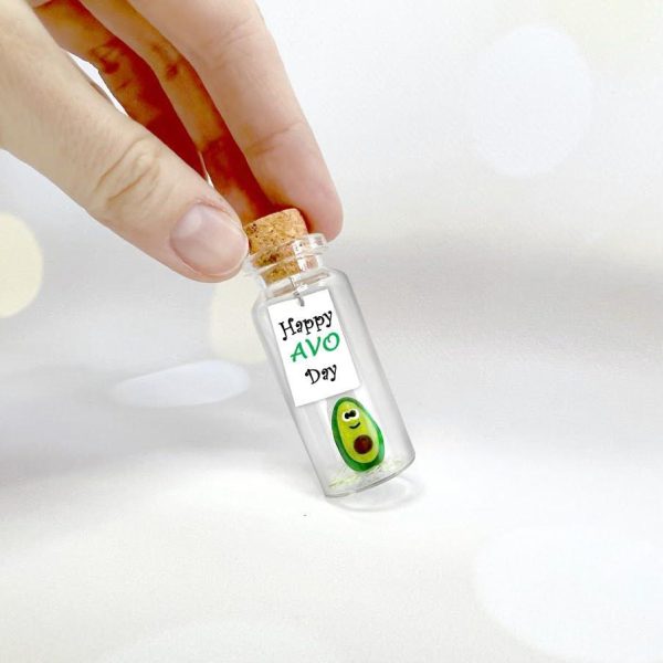 Tiny Magical Message in a Bottle Gift Idea   Classy Inspirational Gifts for Him and Her   Unique Presents for Women and Men (Green Avocado   Happy Avo Day Gift Bottle) - Image 3