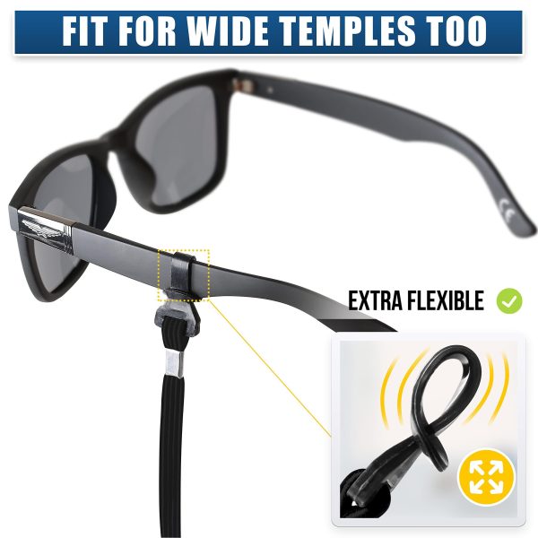 SIGONNA Eye Glasses String Holder Straps   Sports Sunglasses Strap for Men Women   Eyeglass Holders Around Neck   Glasses Retainer Cord Chains Lanyards   4 Cords (Black) - Image 4