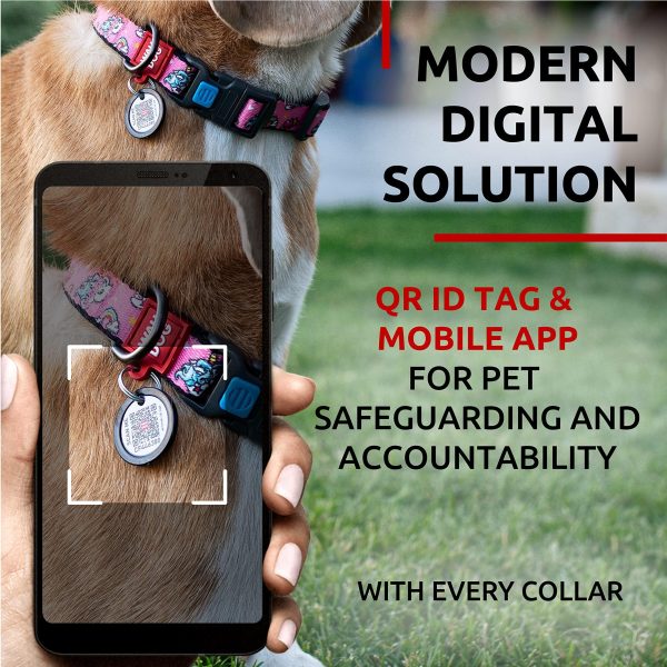 Nylon Dog Collar   Adjustable Dog Collar for Large Dogs Small & Medium Dogs   Breakaway Puppy Collars for Large Breed Dogs   Boy & Girl Dog Collars with Durable Plastic Buckle and QR Dog Tag - Image 3