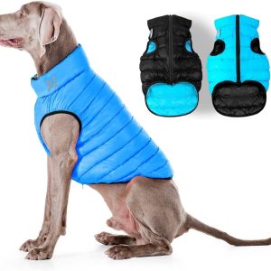 Lightweight Reversible Winter Dog Coat   Warm Dog Jacket   Water Resistant Windproof   Dog Jacket for Small Medium & Large Dogs   Comfortable Dog Vest   S   Black Blue