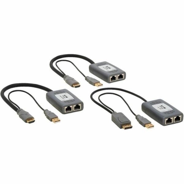 Eaton Tripp Lite Series 2-Port DisplayPort to HDMI over Cat6 Extender Kit, Pigtail Transmitter/2x Receivers, 4K 60 Hz, HDR, 4:4:4, 230 ft. (70.1 m), TAA