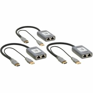 Eaton Tripp Lite Series 2-Port HDMI over Cat6 Extender Kit, Pigtail Transmitter/2x Receivers, 4K 60 Hz, HDR, 4:4:4, 230 ft. (70.1 m), TAA