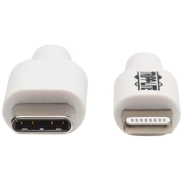 Eaton Tripp Lite Series USB-C to Lightning Sync/Charge Cable (M/M), MFi Certified, White, 3 ft. (0.9 m) - Image 2