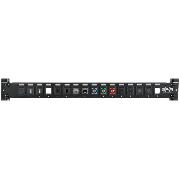 Eaton Tripp Lite Series 16-Port 1U Rack-Mount Unshielded Blank Keystone/Multimedia Patch Panel, RJ45 Ethernet, USB, HDMI, Cat5e/6 - Image 2