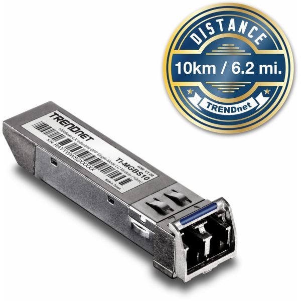 TRENDnet SFP to RJ45 Industrial Single-Mode LC Module (10km); TI-MGBS10; 1000Base-LX Industrial SFP; Compliant with IEEE 802.3z Gigabit Ethernet; Data Rates of up to 1.25Gbps; Lifetime Protection - Image 4