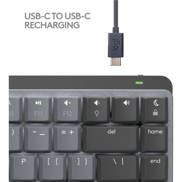 Logitech MX Mechanical Mini for Mac Wireless Illuminated Keyboard, Low-Profile Switches, Tactile Quiet Keys, Space Gray - Image 3