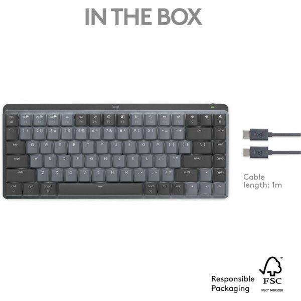 Logitech MX Mechanical Mini for Mac Wireless Illuminated Keyboard, Low-Profile Switches, Tactile Quiet Keys, Space Gray - Image 5