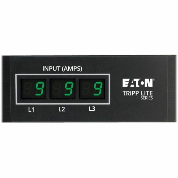 Eaton Tripp Lite Series 8.6kW 3-Phase Local Metered PDU, 208/120V Outlets (36 C13, 6 C19, 6 5-15/20R), 208V L21-30P, 6 ft. (1.83 m) Cord, 0U Vertical, TAA - Image 3