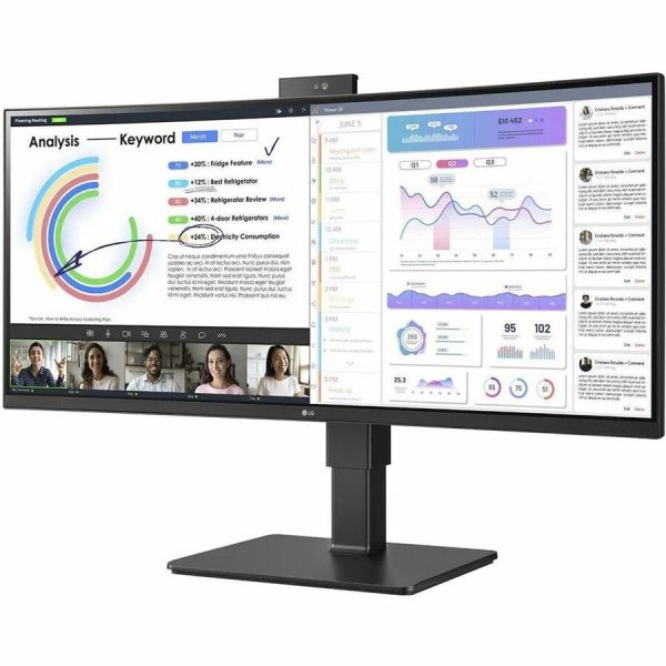 LG Ultrawide 34BQ77QC-B 34" Class Webcam WQHD Curved Screen LCD Monitor - 21:9 - Textured Black - Image 8