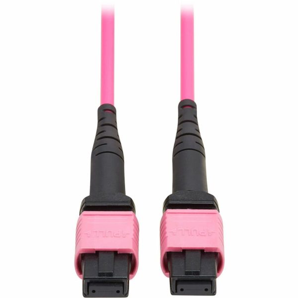 Eaton Tripp Lite Series 100G Multimode 50/125 OM4 Fiber Optic Cable (12F MTP/MPO-PC F/F), OFNP, Magenta, 3 m (9.8 ft.), TAA - Image 2