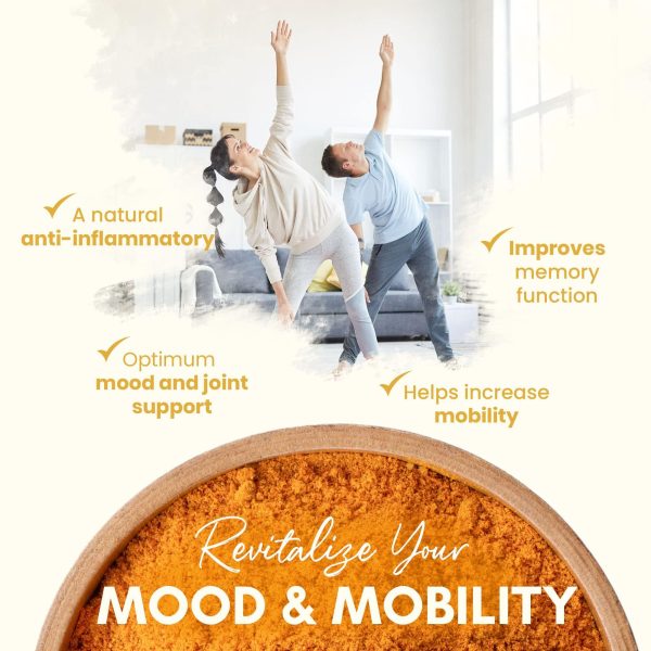 Turmeric Supplement Mood Mobility and Joint Support Supplement Turmeric Curcumin with Black Pepper for Maximum Absorption - Image 3