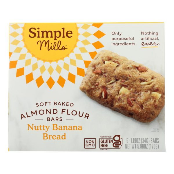 Simple Mills - Bar Sft Baked Nty Ban Bread - Case of 6 - 5.99 OZ - Image 2