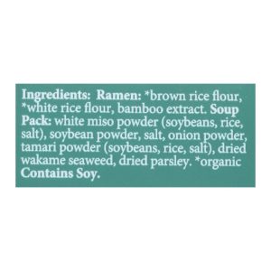 Lotus Foods Ramen - Organic - Jade Pearl Rice - with Miso Soup - 2.8 oz - case of 10