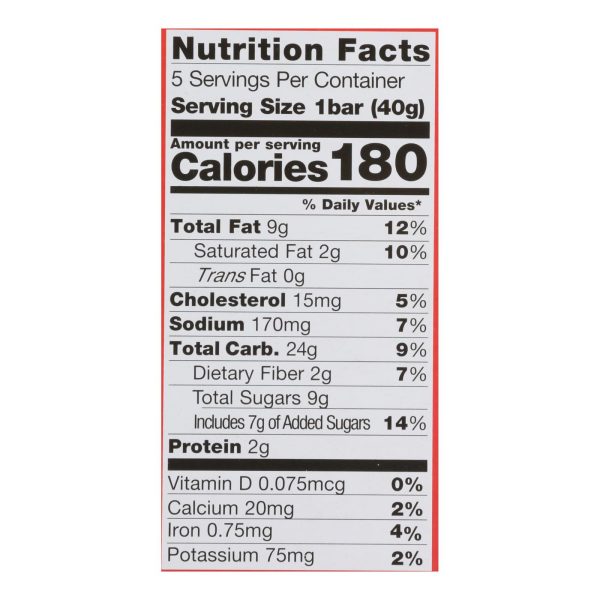 Pamela's Products - Oat Chocolate Chip Whenever Bars - Peanut Butter - Case of 6 - 1.41 oz.