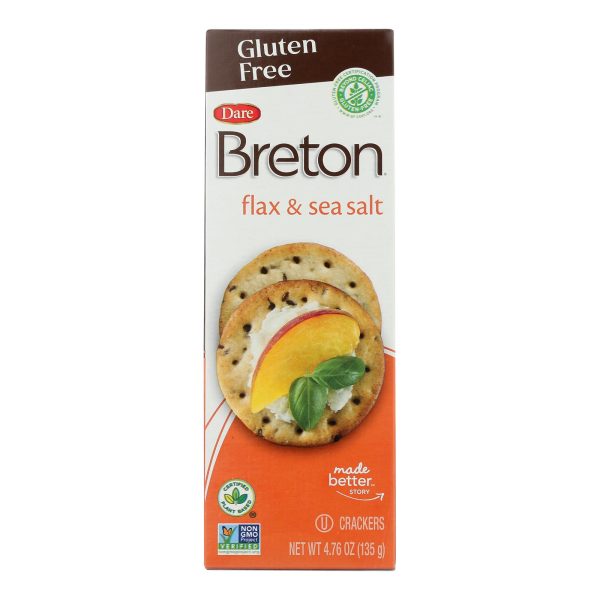 Breton/Dare - Crackers - Original with Flax - Case of 6 - 4.76 oz. - Image 2