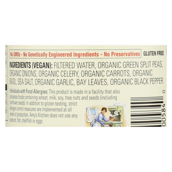 Amy's - Organic Low Salt Split Pea Soup - Case of 12 - 14.1 oz - Image 2