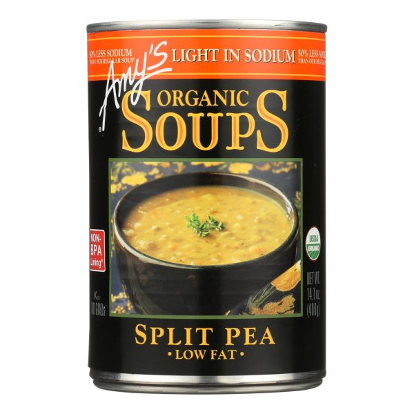 Amy's - Organic Low Salt Split Pea Soup - Case of 12 - 14.1 oz - Image 3