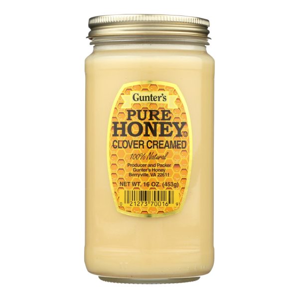 Gunter Pure Clover Creamed Honey - Case of 12 - 16 oz. - Image 2