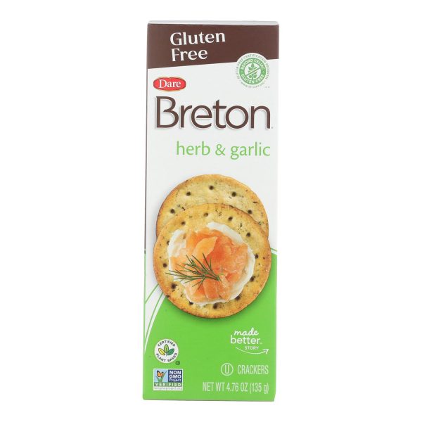 Breton/Dare - Crackers - Herb and Garlic - Case of 6 - 4.76 oz. - Image 3