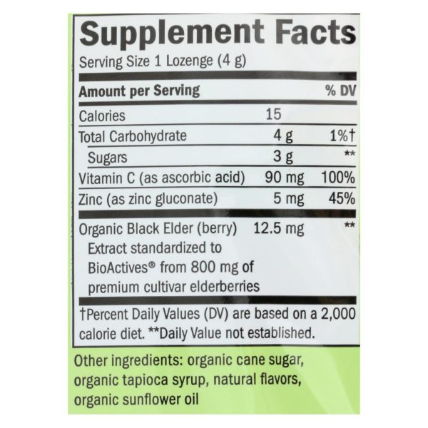 Nature's Way Sambucus Mint Flavored Zinc Lozenges  - 1 Each - 24 CT