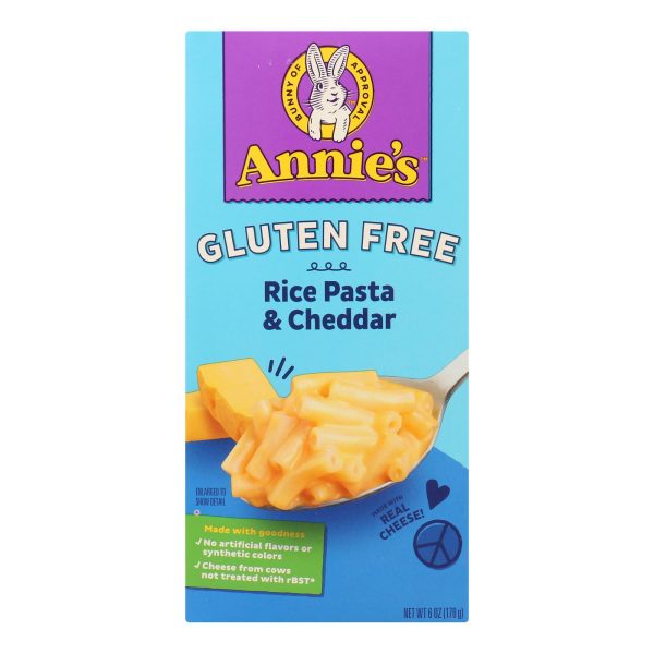 Annie's Homegrown Gluten Free Rice Pasta and Cheddar Mac and Cheese - Case of 12 - 6 oz. - Image 2