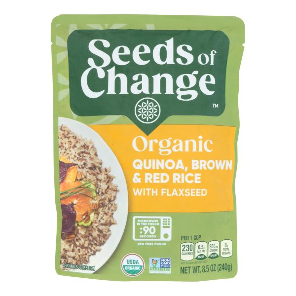 Seeds of Change Organic Quinoa Brown and Red Rice with Flaxseed - Case of 12 - 8.5 oz