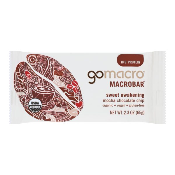 Gomacro Bar - Organic - Mocha - Chocolate Chip - Case of 12 - 2.3 oz - Image 2