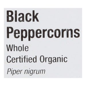 Frontier Herb Peppercorns Organic Whole Black - Single Bulk Item - 1LB