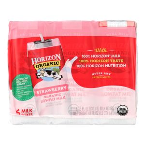 Horizon Organic Dairy Low-fat Milk - Strawberry - Case of 3 - 8 Fl oz.