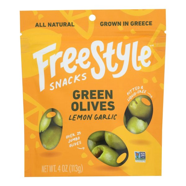 Freestyle Snacking - Olives Green Lemon Garlic - Case of 6-4 Ounces - Image 3