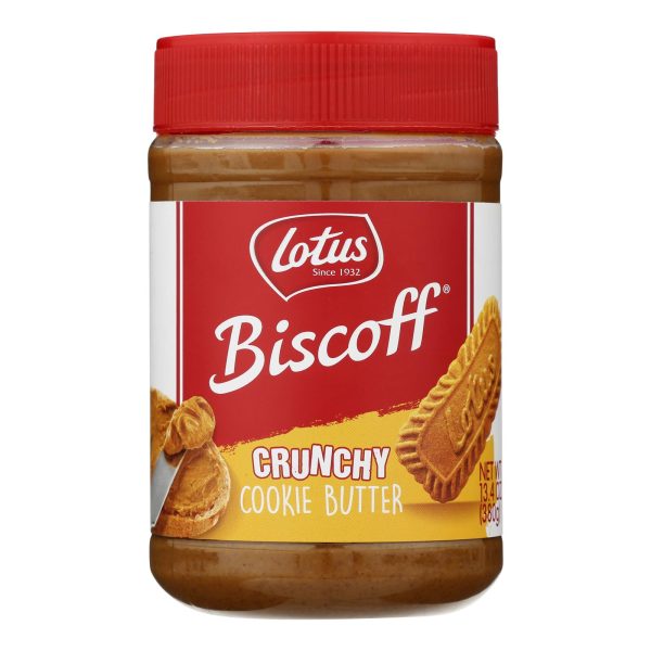Biscoff Cookie Butter Spread - Peanut Butter Alternative - Crunchy - 13.4 oz - case of 8